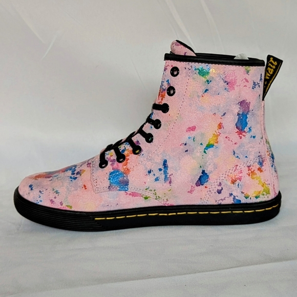 Dr. Martens Sheridan Boots Suede Lace Up Lightweight Rainbow Burst Pink 9 NIB - Picture 4 of 15